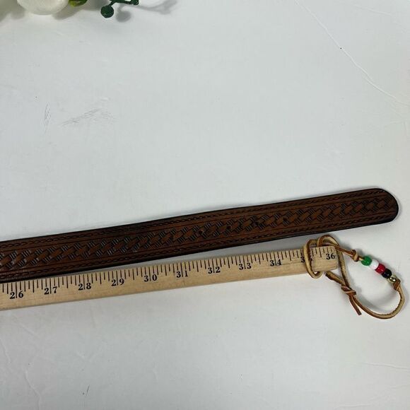 Leather belt Brown mens Size 32 - Picture 6 of 8